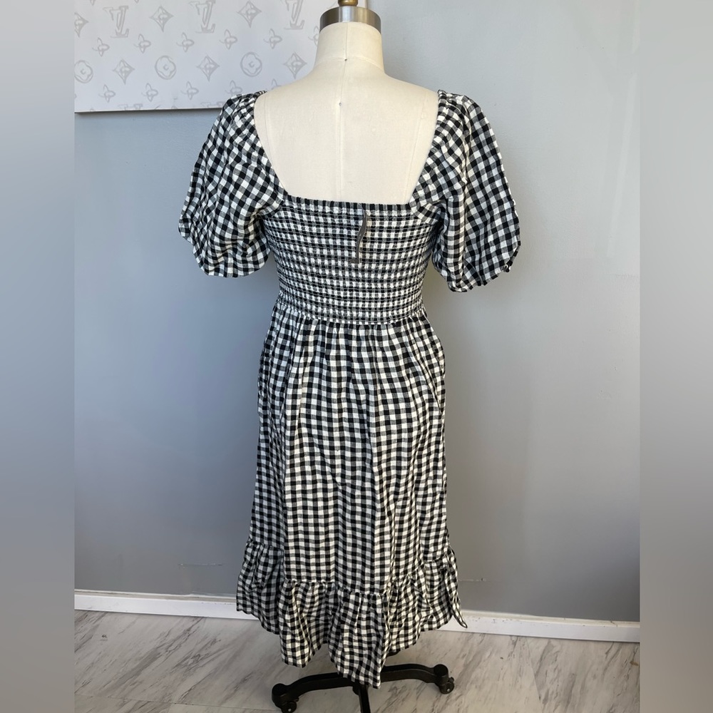 J.Crew Midi dress with black and white flannel pattern XS with tags - Picture 5 of 6